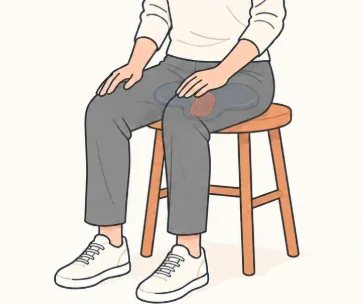 Fully clothed woman sitting comfortably on the HOSFU Gen 4 trainer